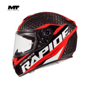 Casco MT RAPIDE Pro Kid C3 Carbón Rojo Brillo